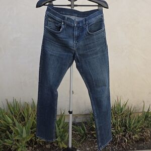 7 For All Mankind Blue Jeans with Faded Indigo Wash